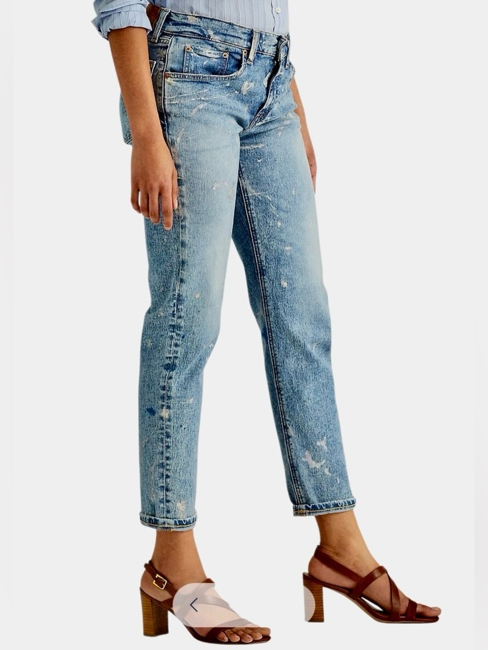 Lauren Ralph Lauren Black Label Splatter Painted Jeans in Blue Women’s 10